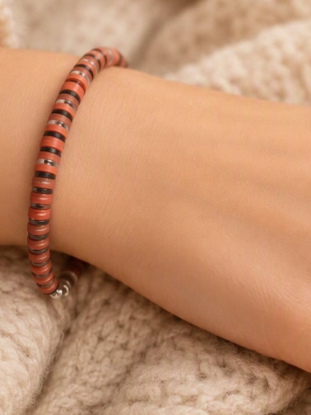 Clay beaded bracelet